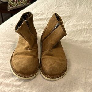 Birkenstock Unisex Brown Suede Leather Side Zip Ankle Boots Shoes Size 42EU